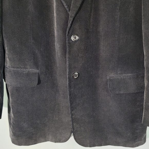 Alan Flusser Men's Black Corduroy Sport Coat Sz 44R Two Button Single Breasted - Picture 5 of 12